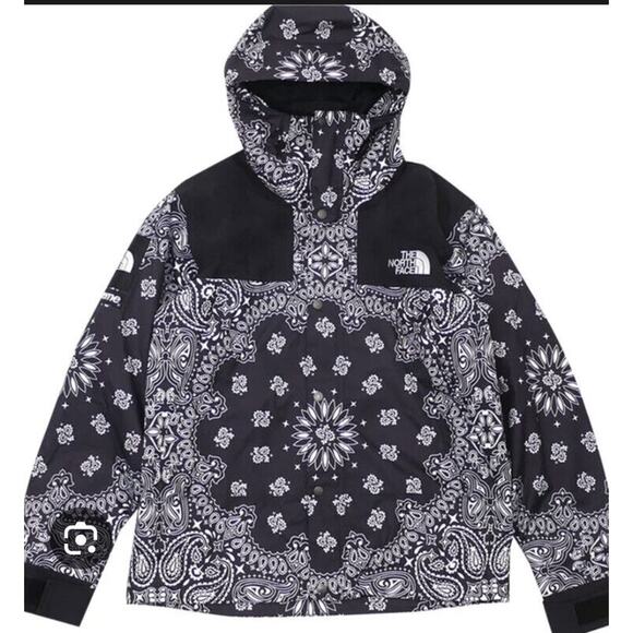 Supreme X The North Face •Mens S• Bandana Mountain Jacket Parka Black EX…